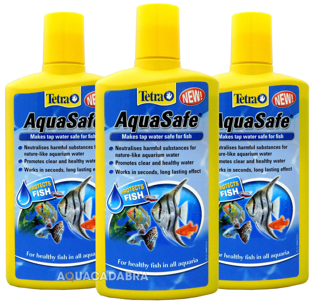 Tetra AquaSafe 500ml x3 Tap Water Conditioner Dechlorinator Fish Tank