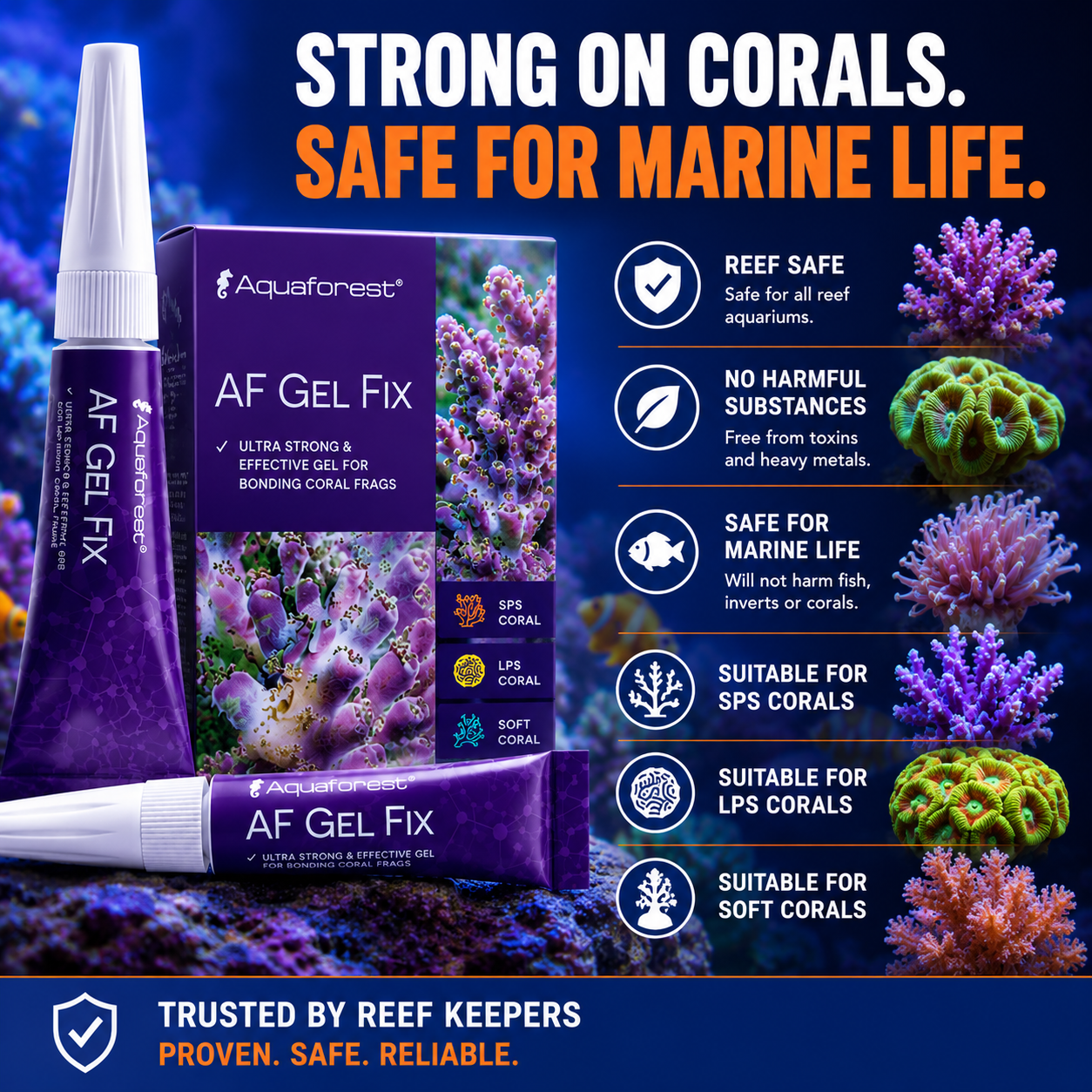 Aquaforest Gel Fix Coral Glue 2x20g Instant Frag Adhesive Marine Safe Reef Rock