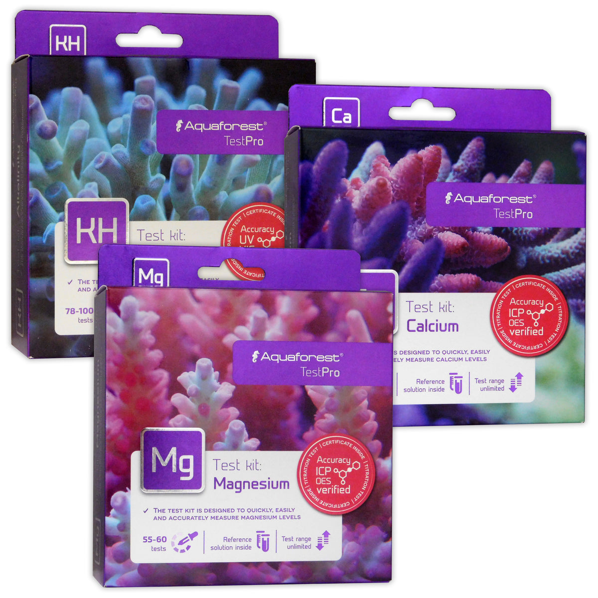 Aquaforest TestPro Ca Mg KH Alkalinity Test Kit Marine Reef Aquarium