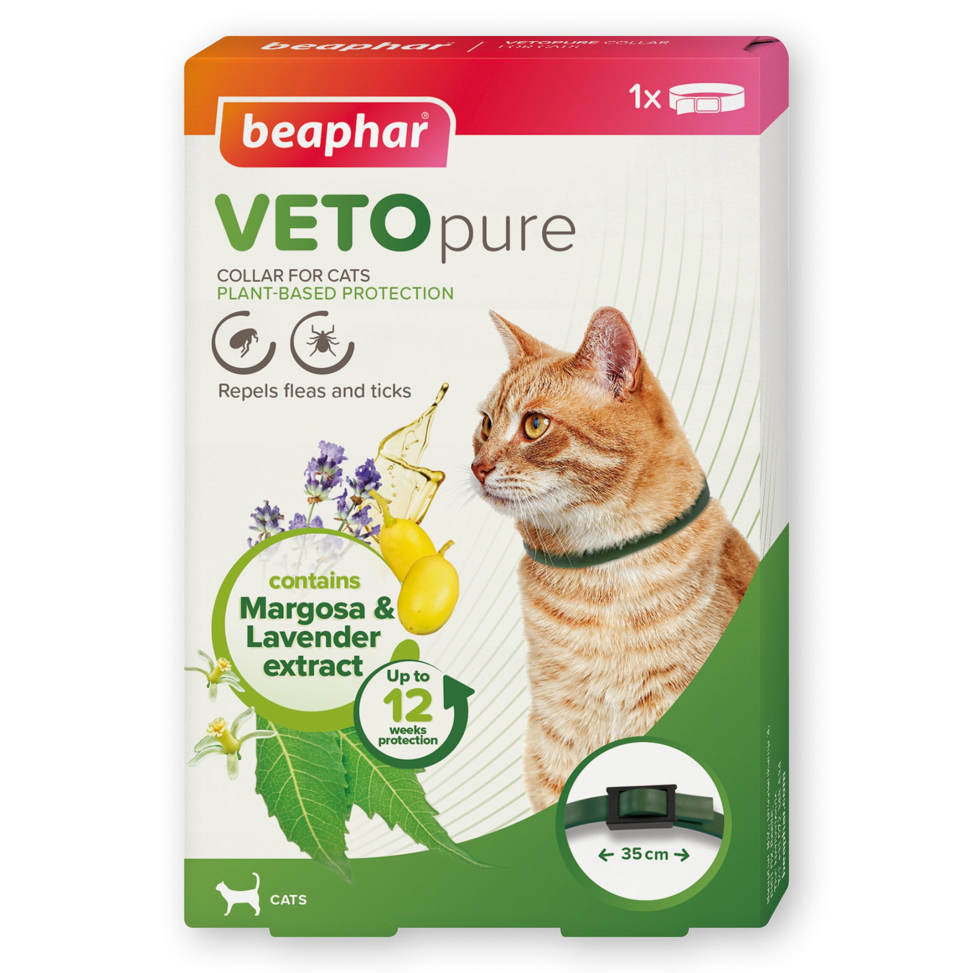 Beaphar VETOpure Plant-Based Protection Flea Collar for Cats | 35cm