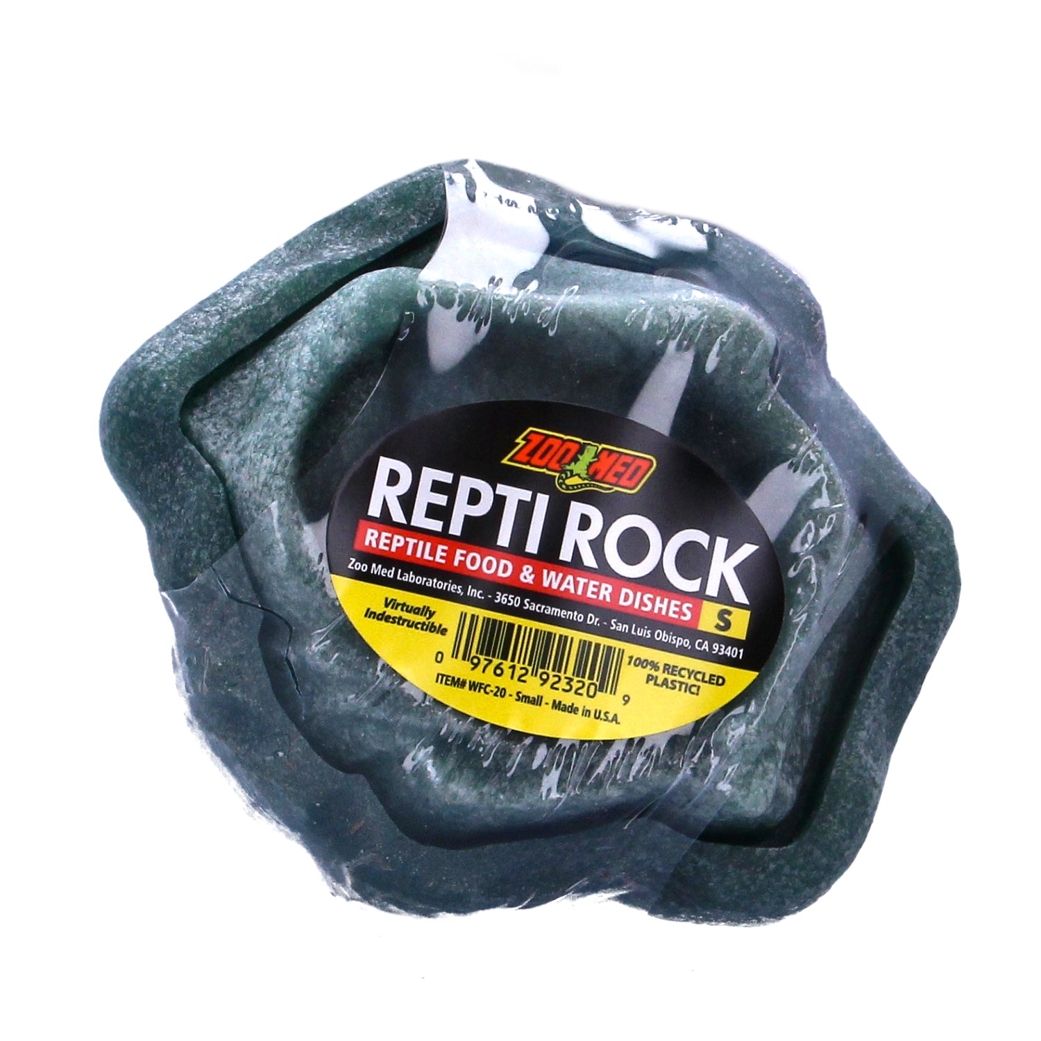 Zoo Med Large Repti Rock Food & Water Dish Set Green