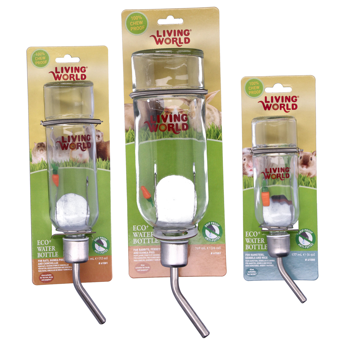 Living World Eco+ Glass Water Bottles