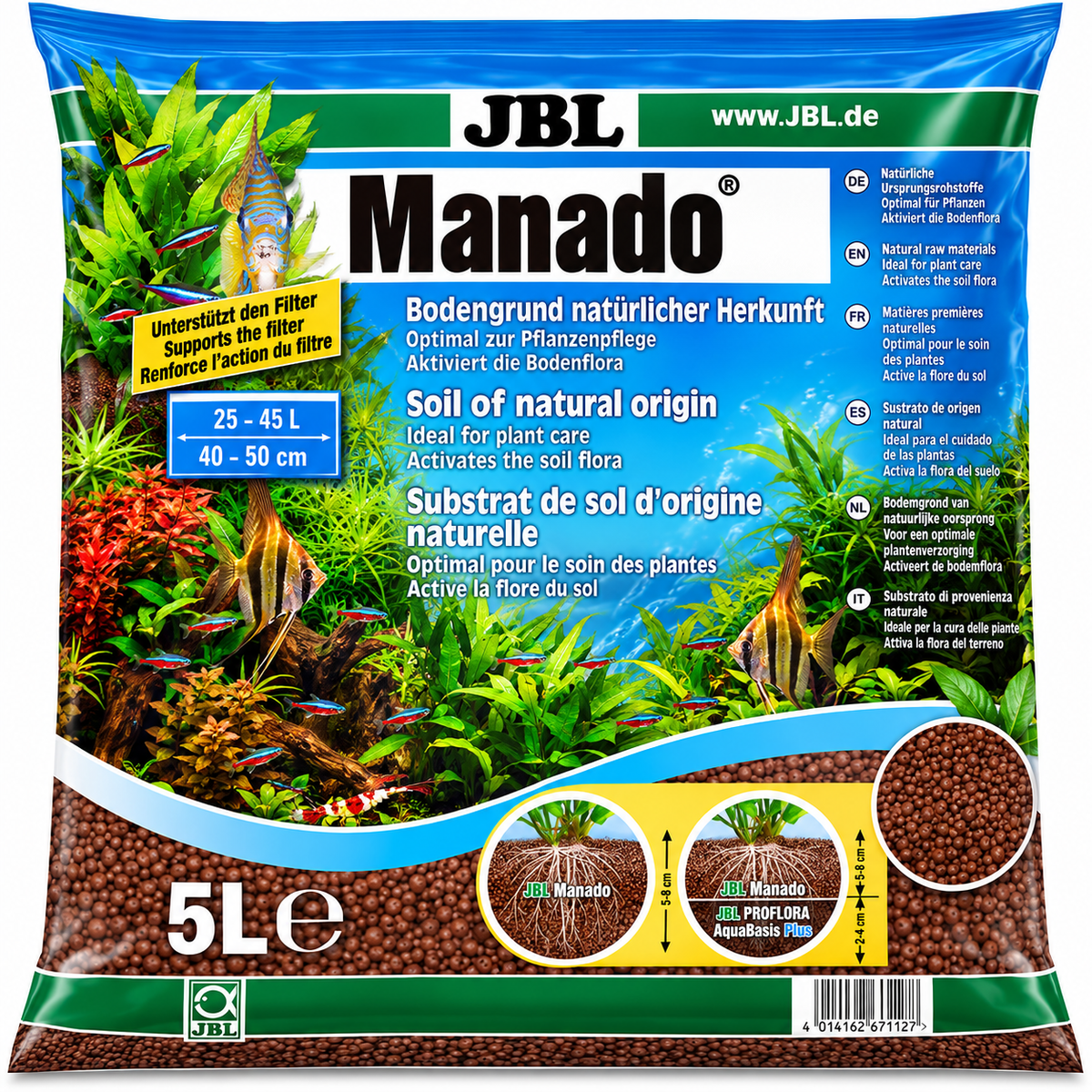 JBL Manado Brown Natural Aquarium Gravel Substrate Planted Fish Tank Decor 