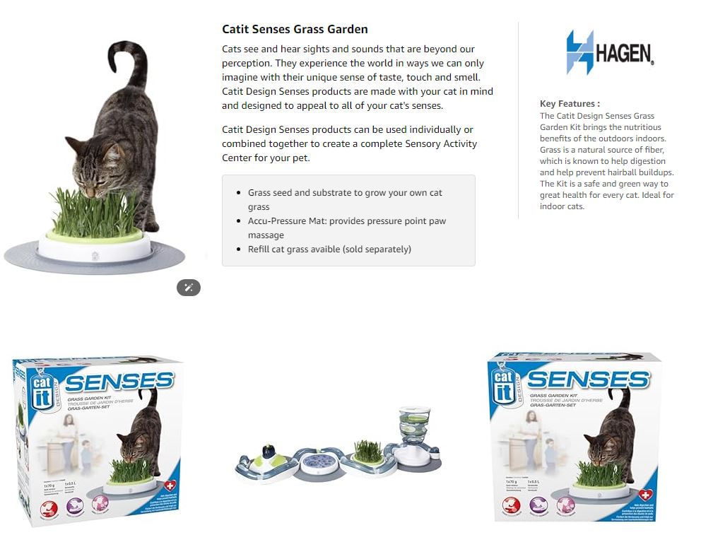 Catit Senses Grass Garden Kit Cat Interactive Toy