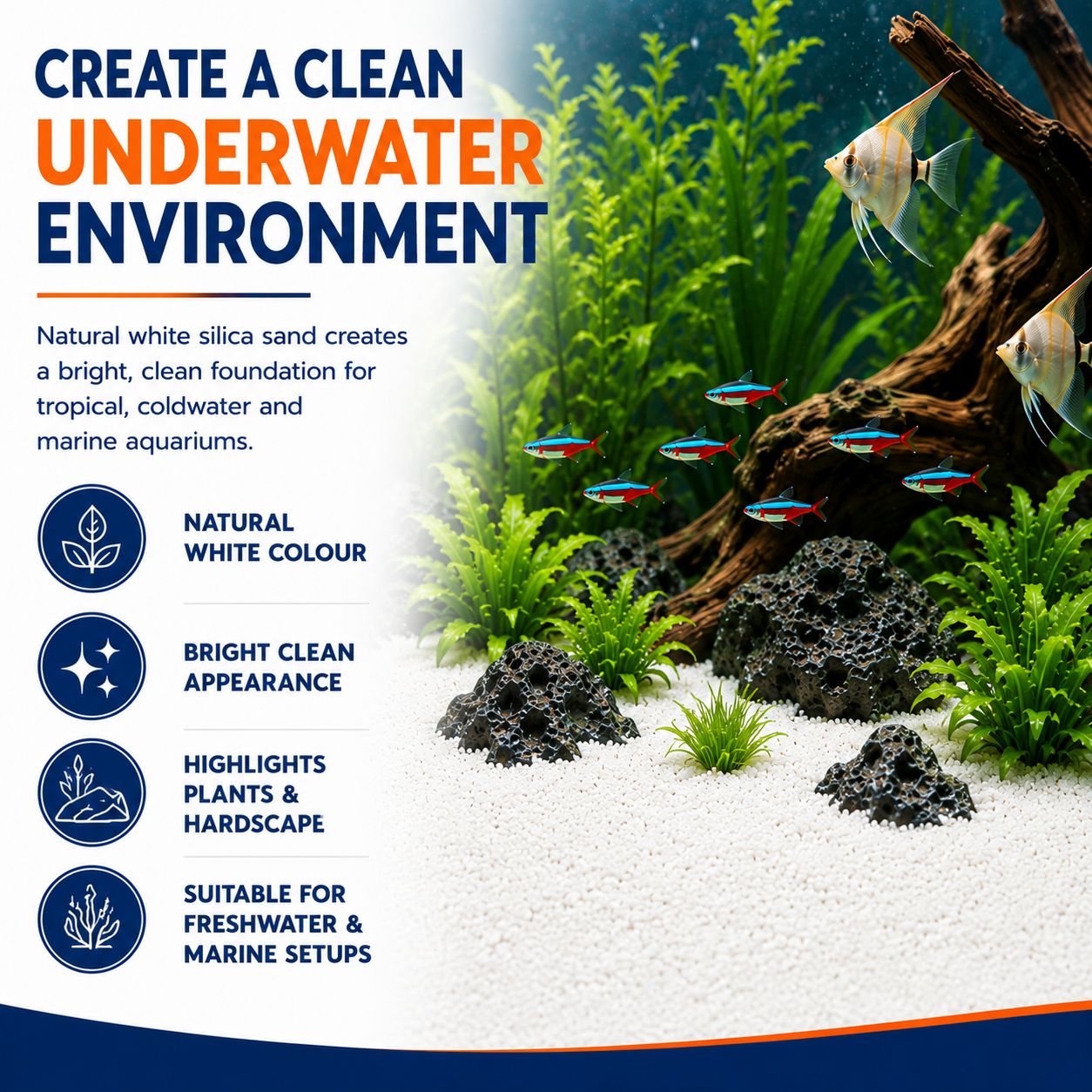 White Silica Aquarium Sand 25kg - Fish & Pond Safe