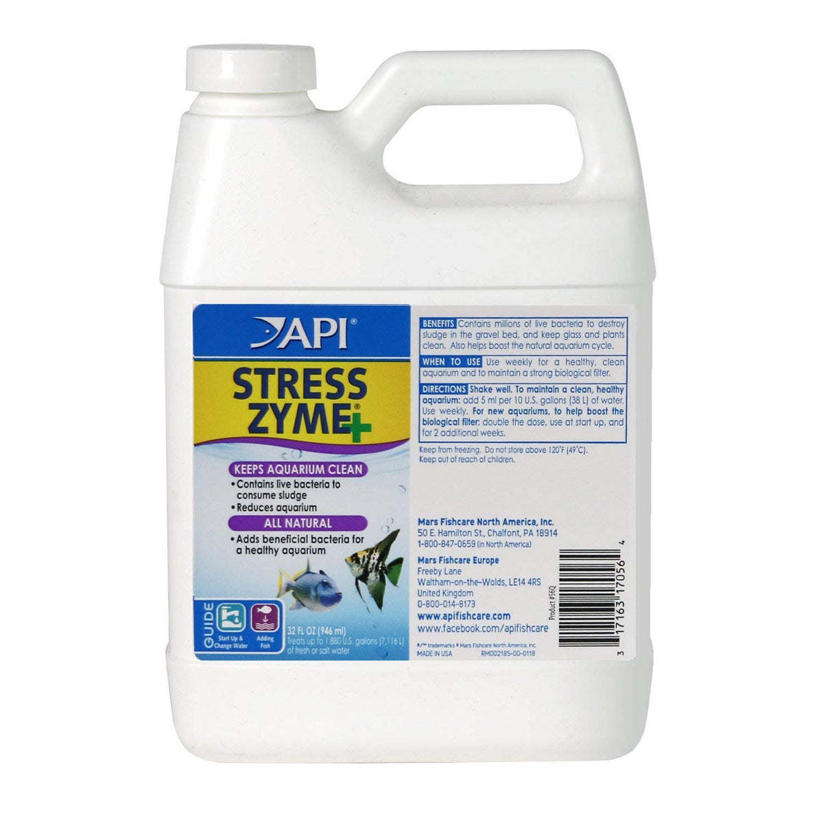 API Stress Coat & Stress Zyme 1.9L Aquarium Water Conditioner Bacteria Kit
