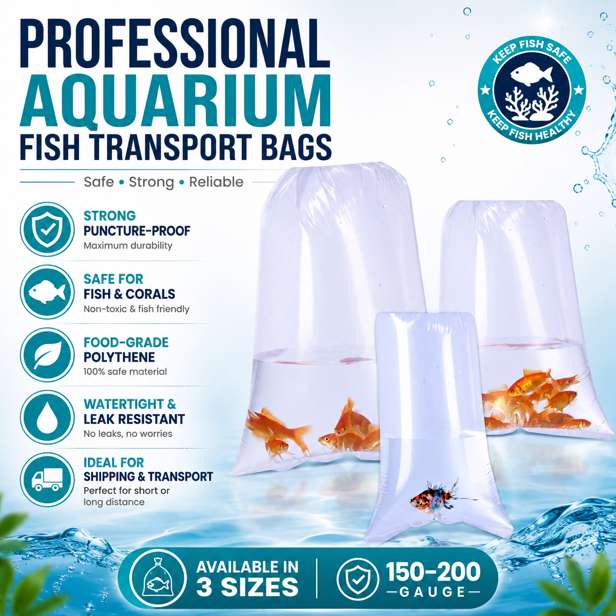 Aquacadabra Puncture-Proof Fish Transport Bags