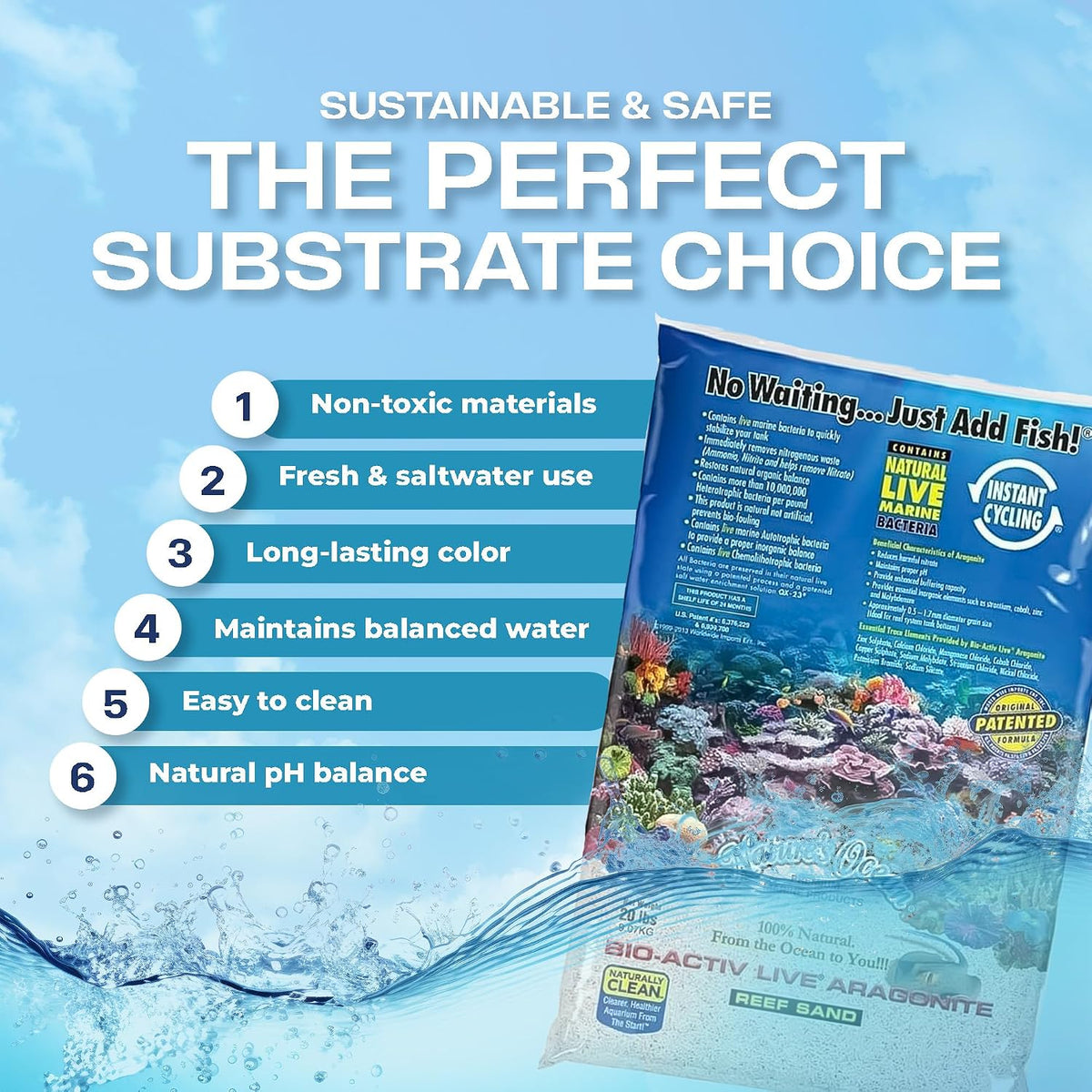 Nature's Ocean Bio-Activ Aragonite Aquarium Sand 2x 20lb