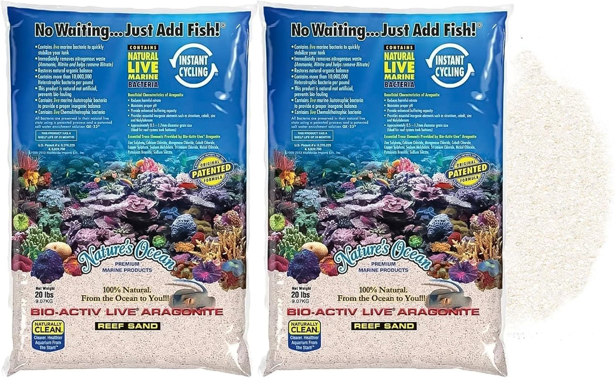 Nature's Ocean Bio-Activ Aragonite Aquarium Sand 2x 20lb