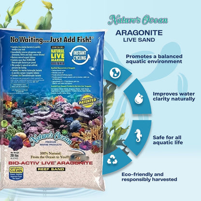 Nature's Ocean Bio-Activ Aragonite Aquarium Sand 2x 20lb