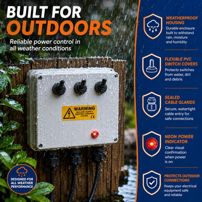 Outdoor 3-Way Weatherproof Electrical Switch Box