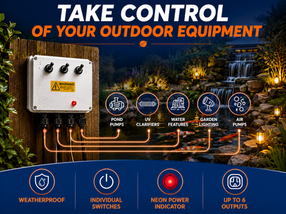 Outdoor Weatherproof 4-Way Switch Box with Neon Indicator