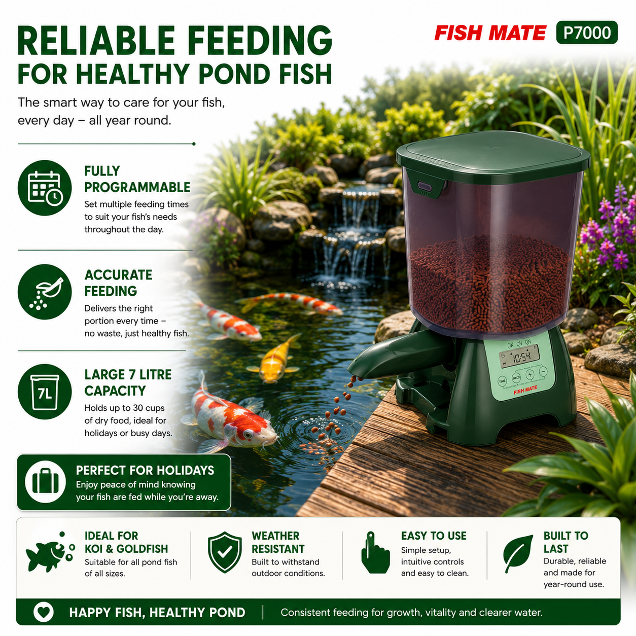 Fish Mate P7000 Pond Fish Feeder