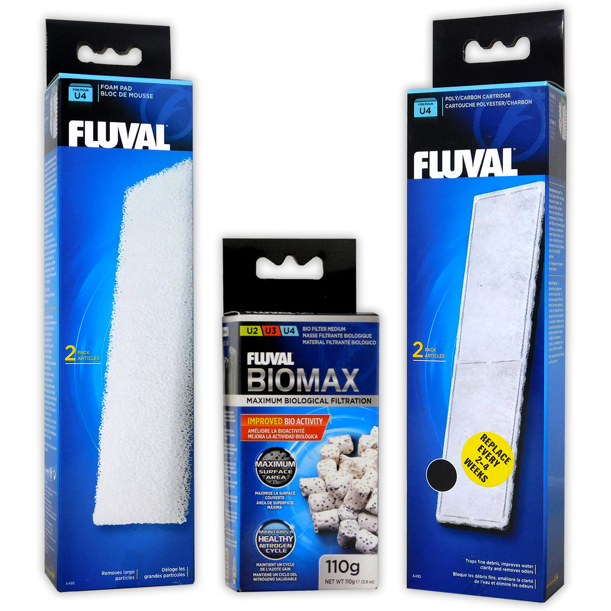 Fluval U Filter Foam & Poly/Carbon & Biomax