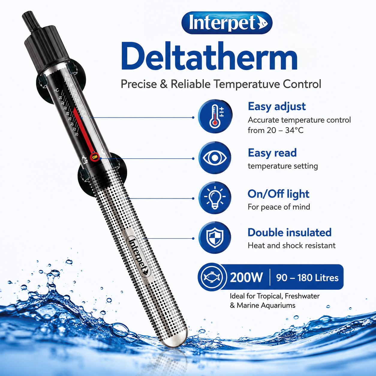 The Interpet Deltatherm 200W Aquarium Heater
