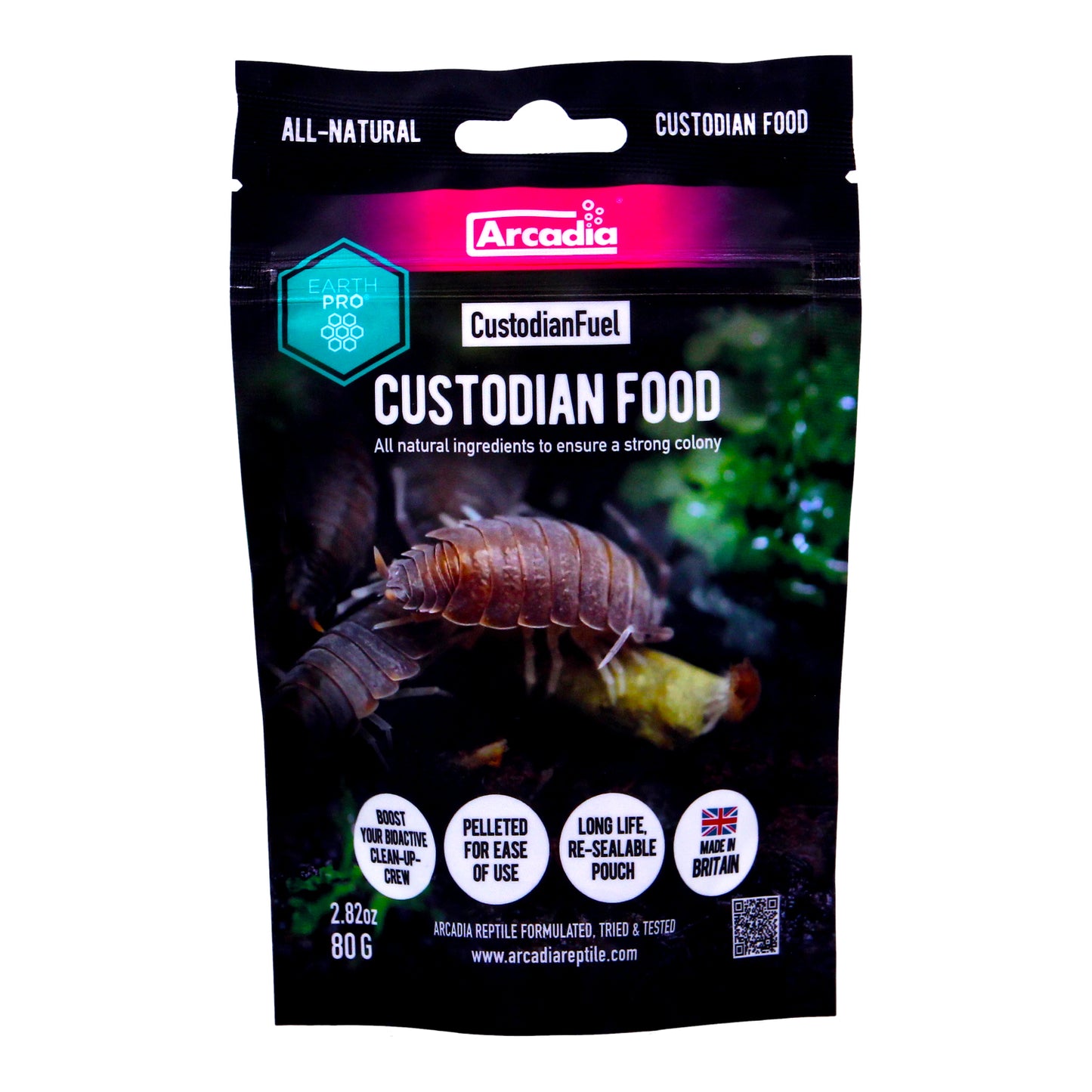 Arcadia EarthPro Custodian Fuel 80g Springtail Food woodlice bio-active Springtail Food woodlice bio-active