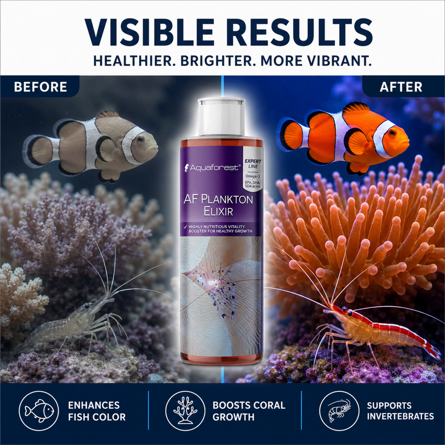 Aquaforest Plankton Elixir Premium Liquid Reef Food Omega-3 Coral Growth 250ml
