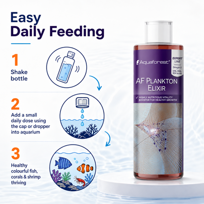 Aquaforest Plankton Elixir Premium Liquid Reef Food Omega-3 Coral Growth 250ml