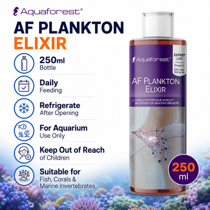 Aquaforest Plankton Elixir Premium Liquid Reef Food Omega-3 Coral Growth 250ml