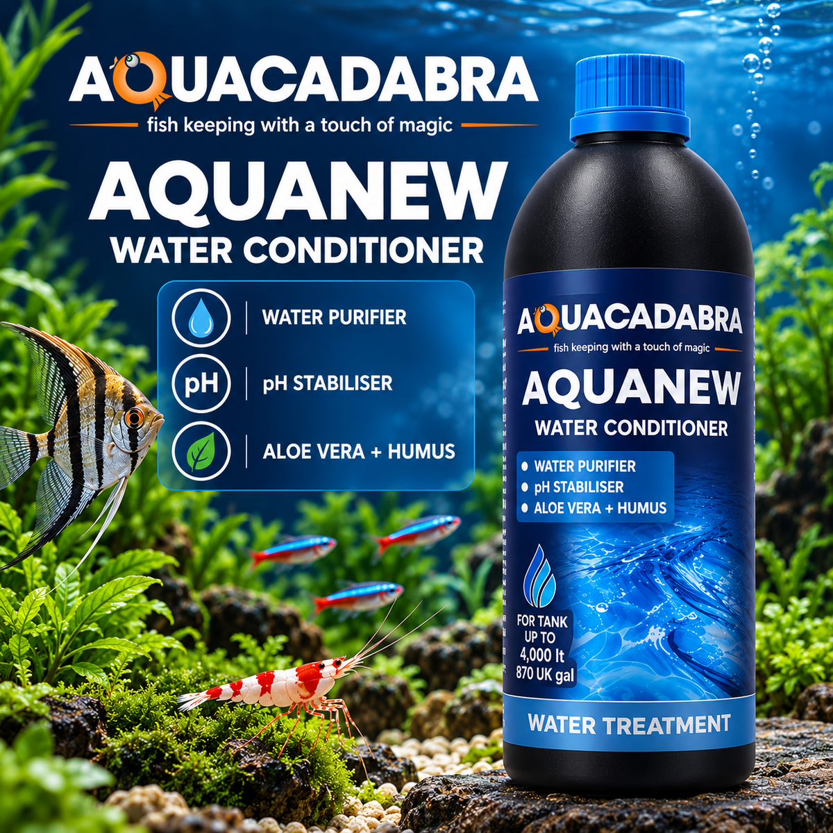 Aquacadabra Aquanew Water Conditioner Fish Shrimp Marine 250ml 500ml 1L