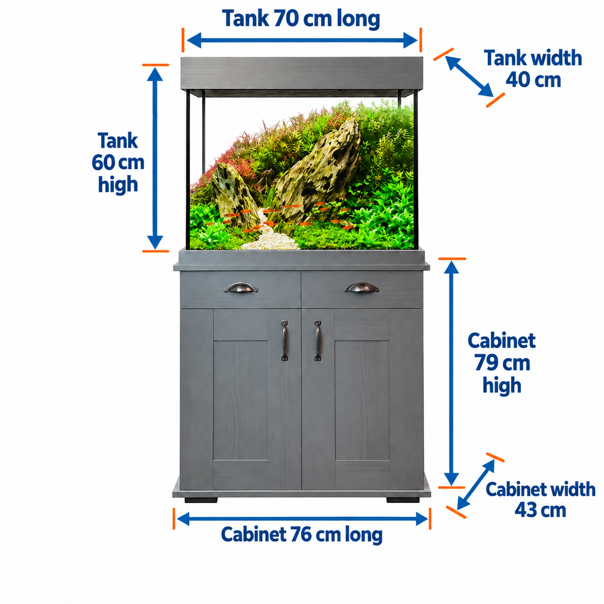 Fluval Shaker 168L Aquarium & Cabinet - Slate Grey
