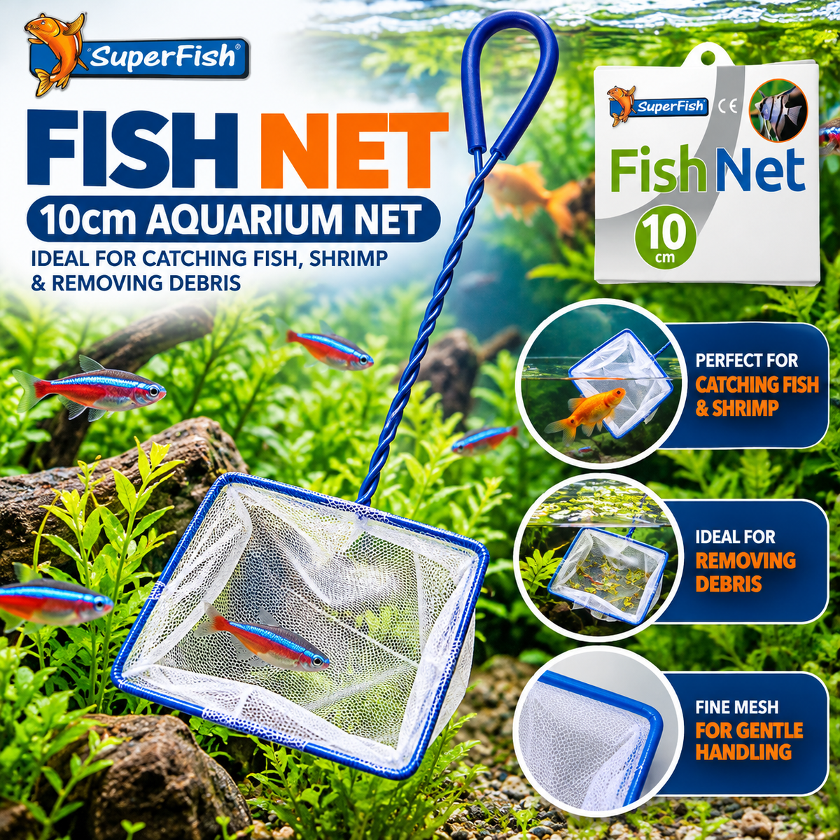Fish R Fun 200W Aquarium Heater Bundle – 4 Piece Aquarium Care Set