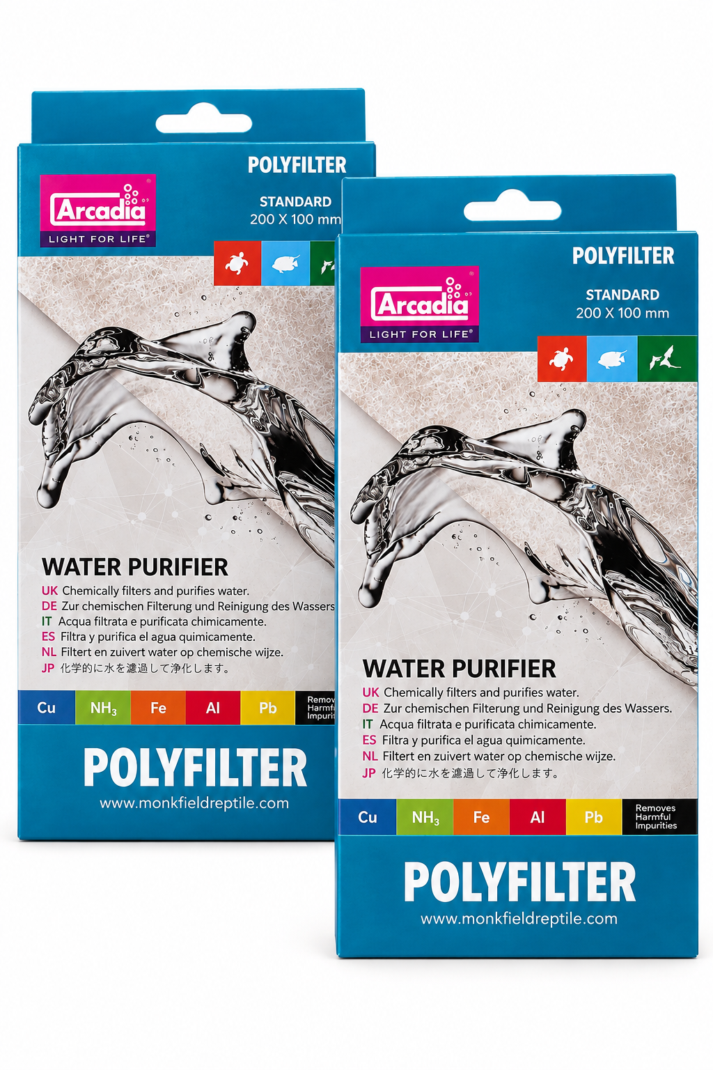 Arcadia Polyfilter 8x4" Aquarium Filter Media Marine Tropical Water Purifier x2