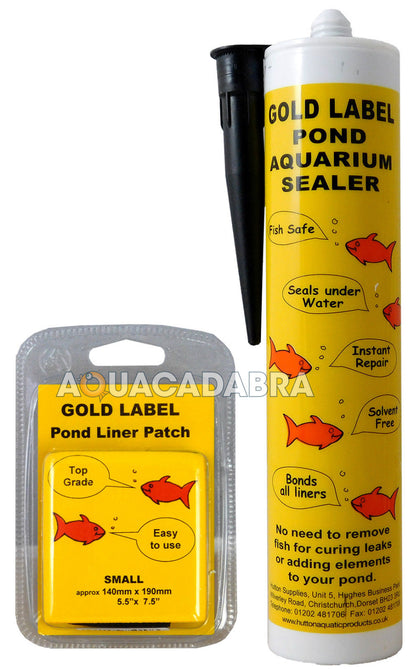 Gold Label Pond Liner Repair Kit Small Patch Sealant Black Clear