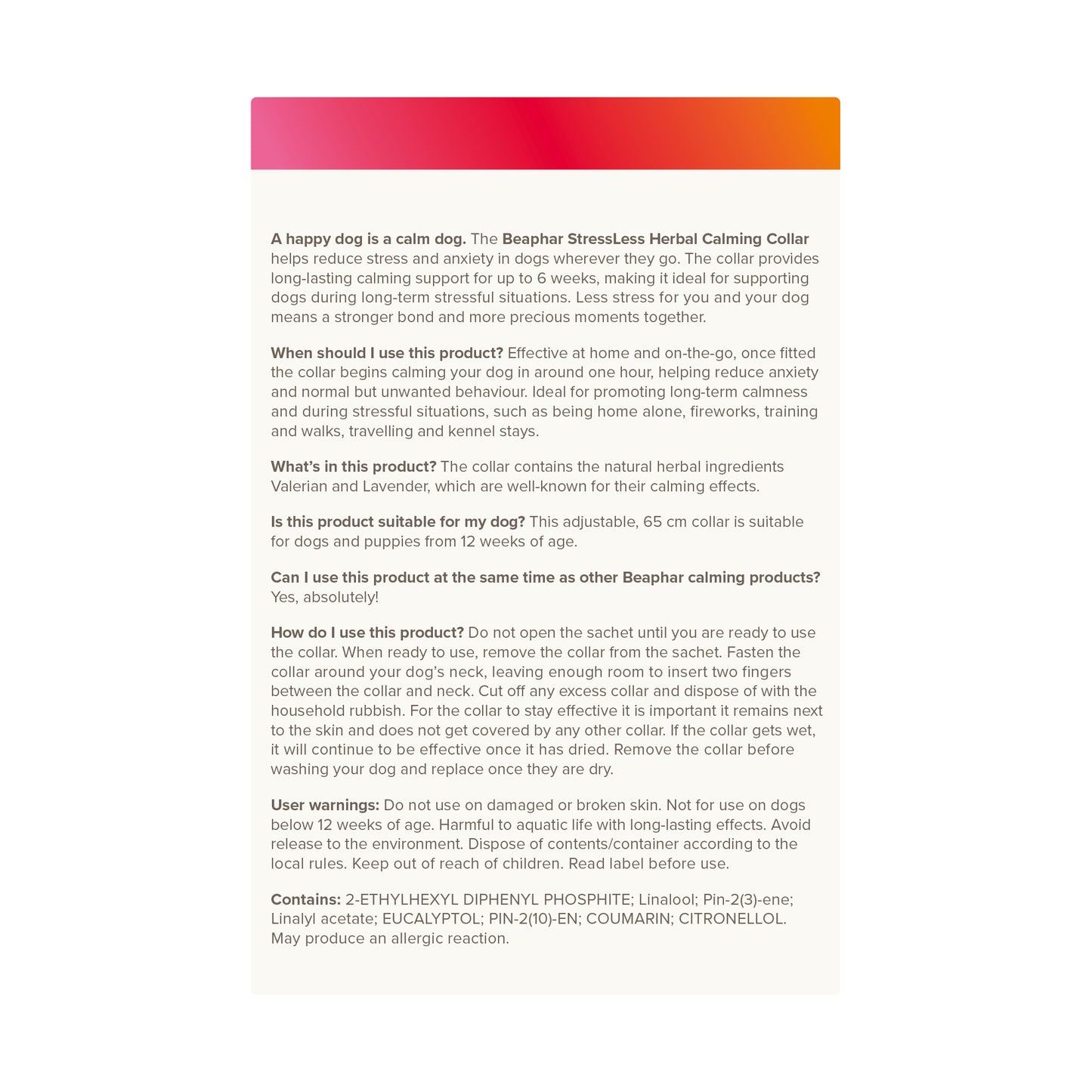 Beaphar Calming Dog Collar