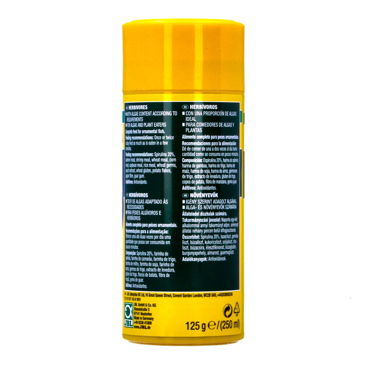 JBL ProNovo Spirulina Fish Food Sinking Granules Tropical Aquarium Algae