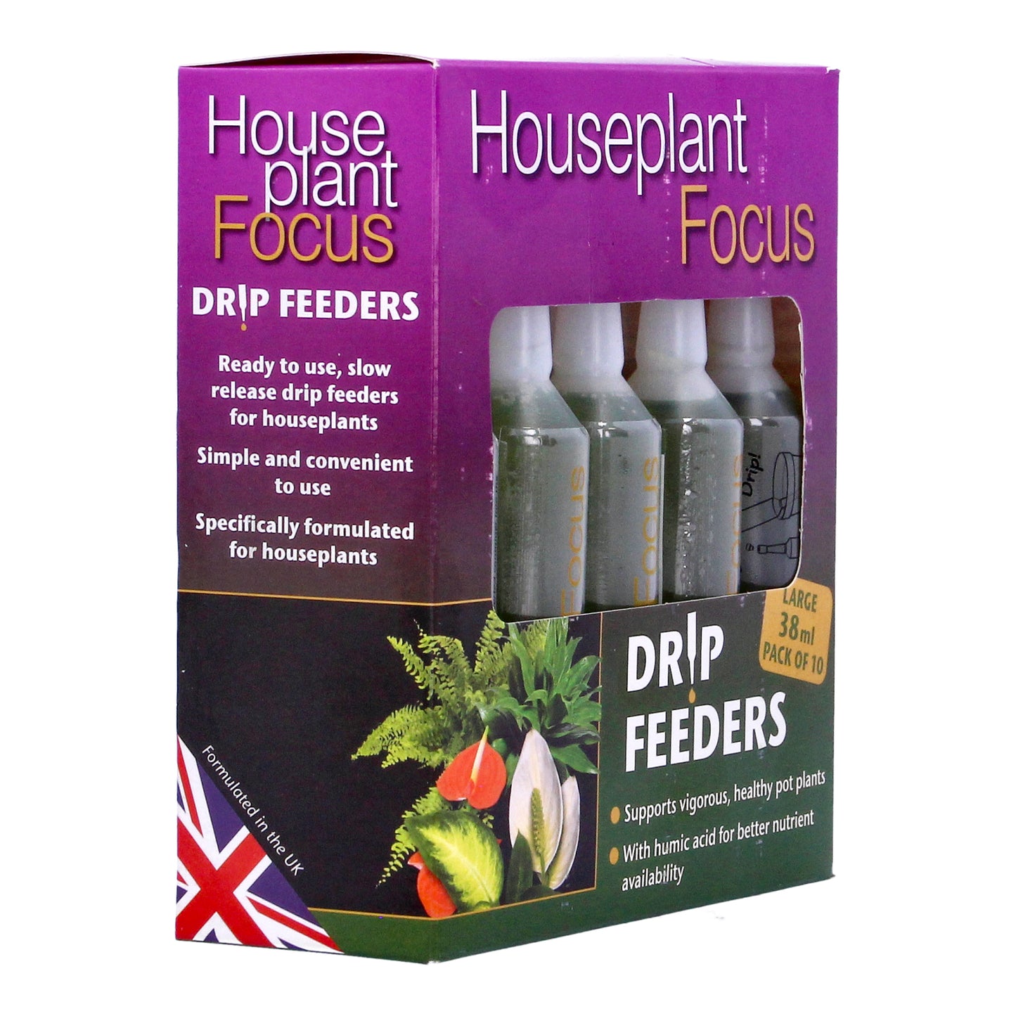 Plant Drip Feeders Houseplant 10 Pack Food Fertiliser Indoor Nutrients 38ml