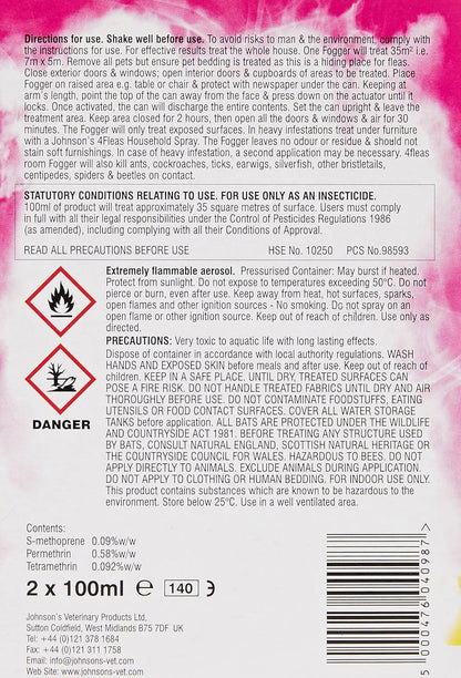 Johnsons 4fleas Room Fogger Twin Pack Flea Killer