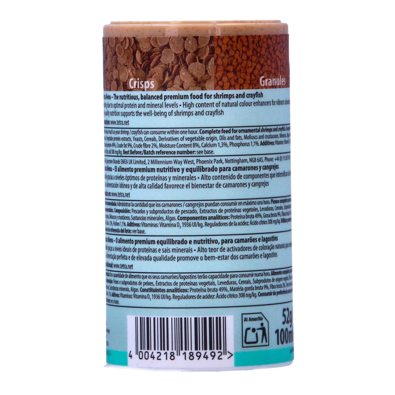 Tetra Crusta Menu 52g Freshwater Shrimp Diet