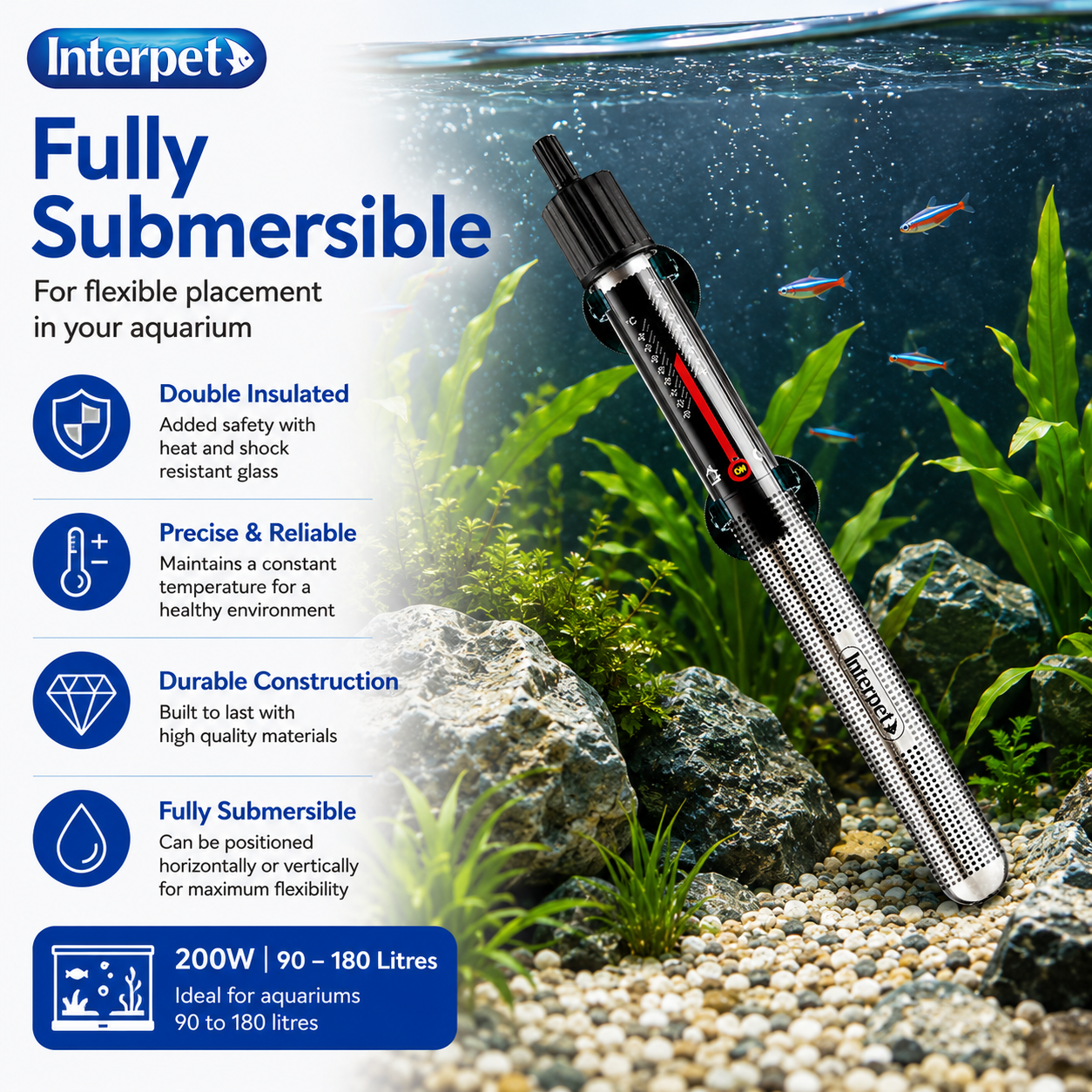 The Interpet Deltatherm 200W Aquarium Heater