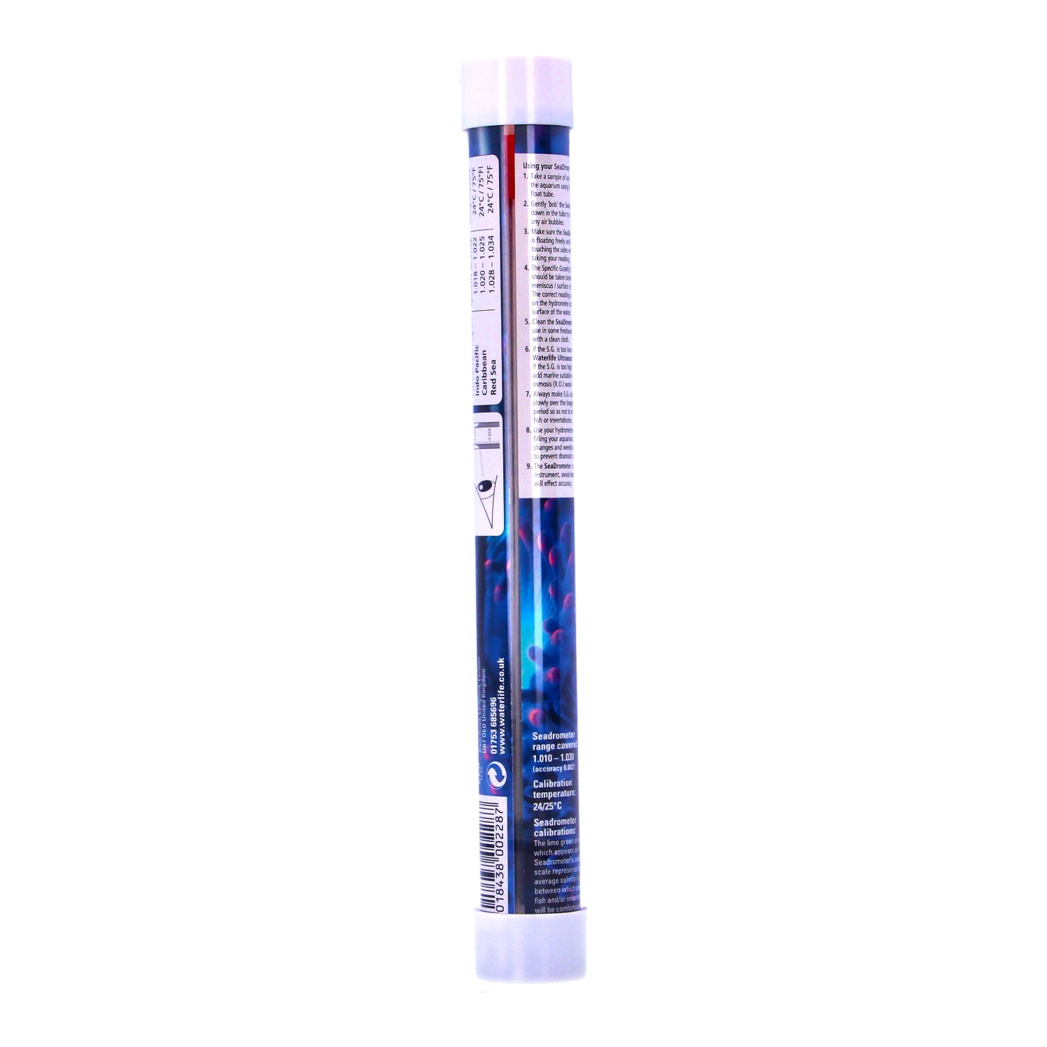 Waterlife Hydrometer SeaDrometer Marine Reef Salt Water Specific Gravity Tester