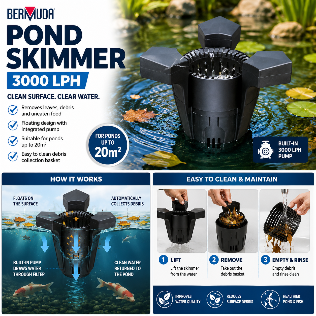 Bermuda Pond Skimmer 3000