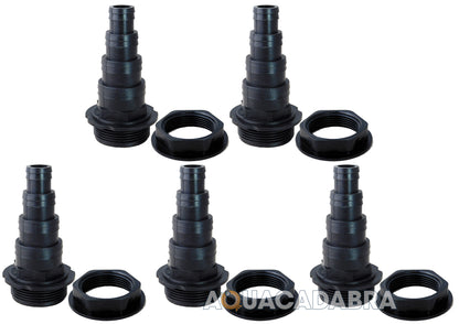 1.5" Threaded Hosetail & Nut x5 Pond Pump Filter Hose Connector Adapter