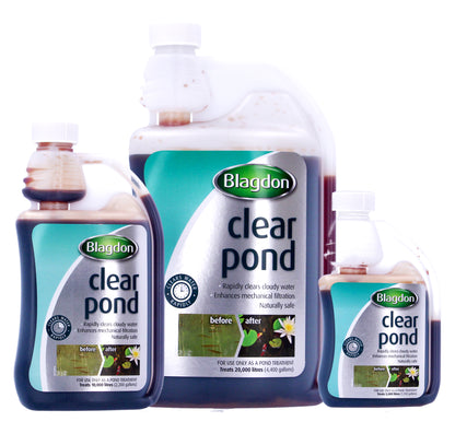 BLAGDON CLEAR POND ,CLEARS CLOUDY WATER NATURALLY SAFE ,VARIOUS SIZES