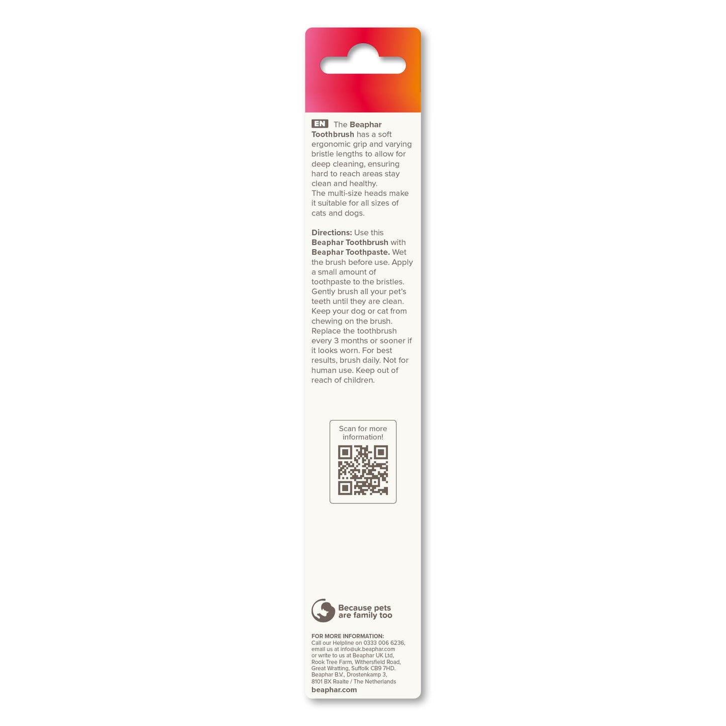 Beaphar Dual-Head Pet Toothbrush for Cats & Dogs