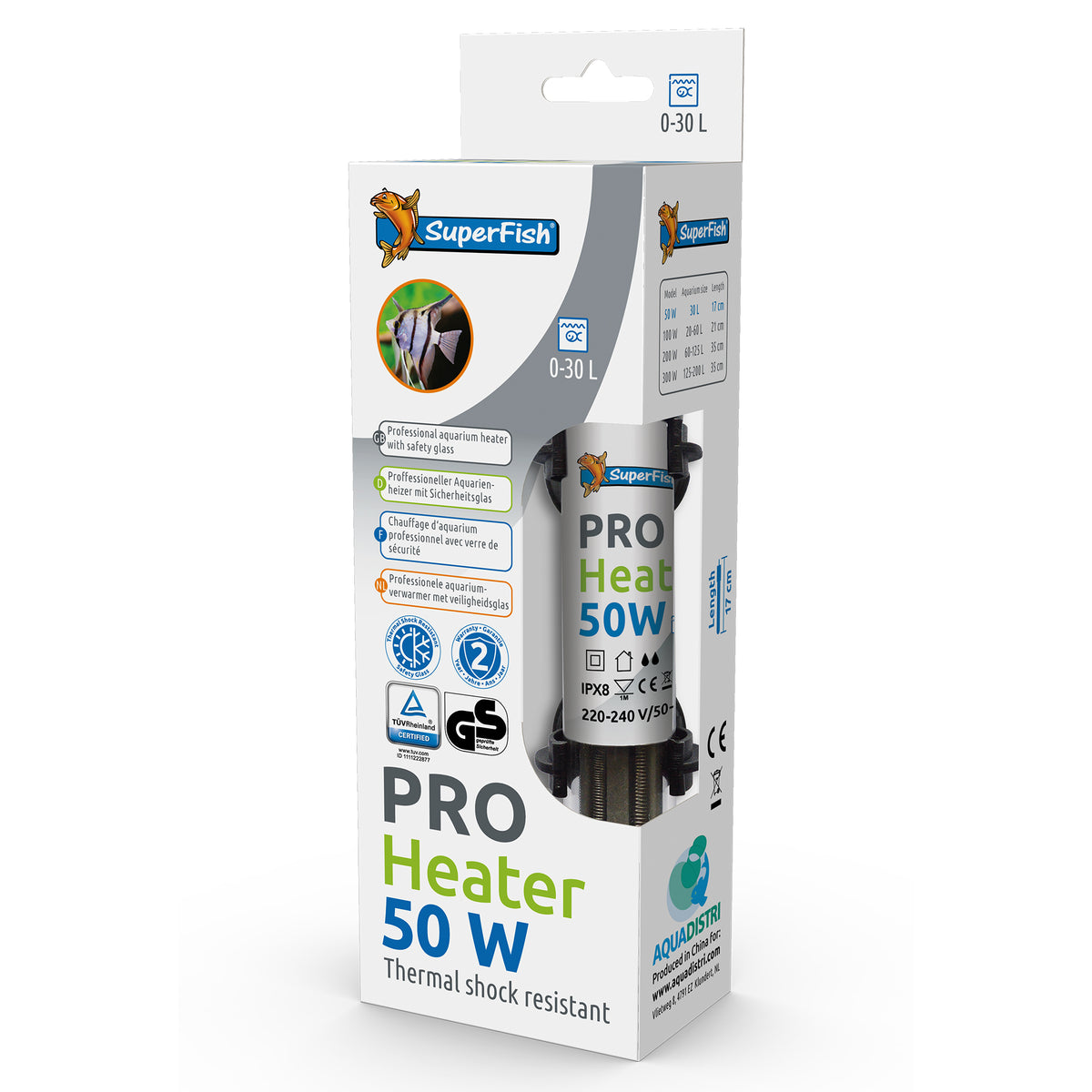 SuperFish Pro Heater 50W Aquarium Fish Tank Heater Ex-Demo Tested Damaged Box