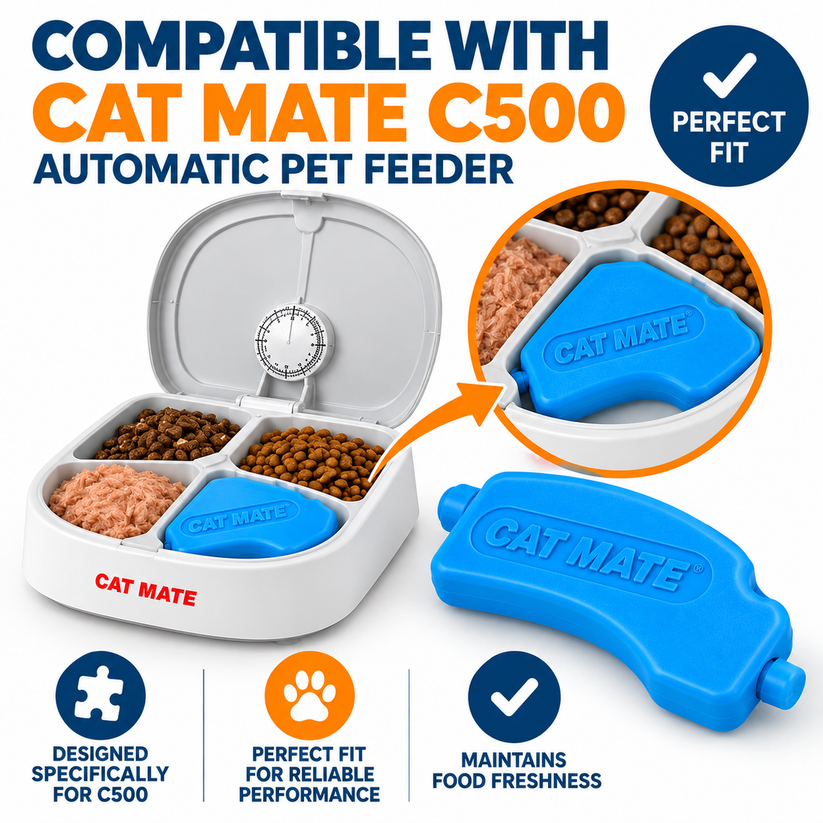 Cat Mate C500 Replacement Ice Packs for Automatic Pet Feeder
