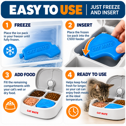 Cat Mate C500 Replacement Ice Packs for Automatic Pet Feeder
