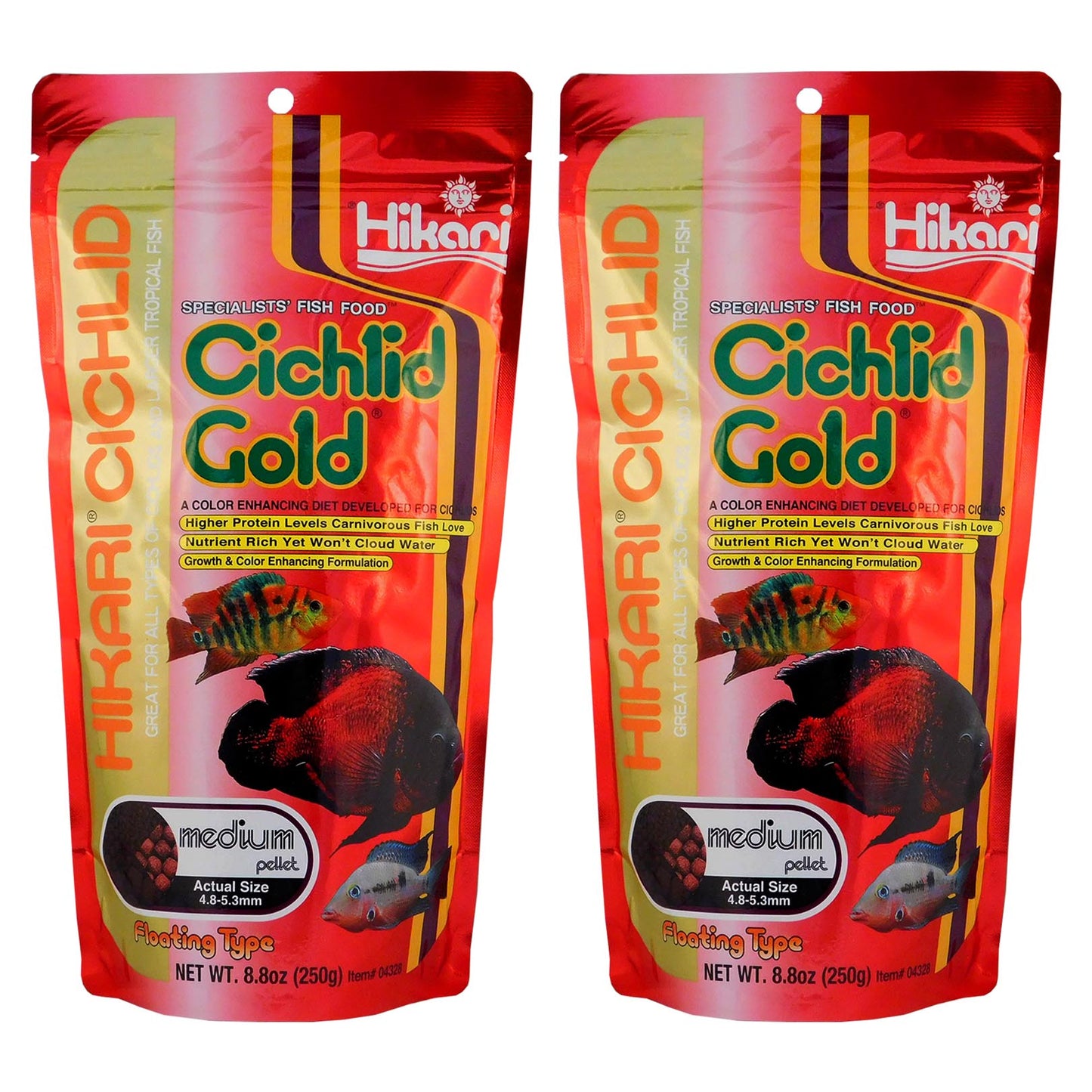 Hikari Cichlid Gold Medium Floating Pellets 250g x2