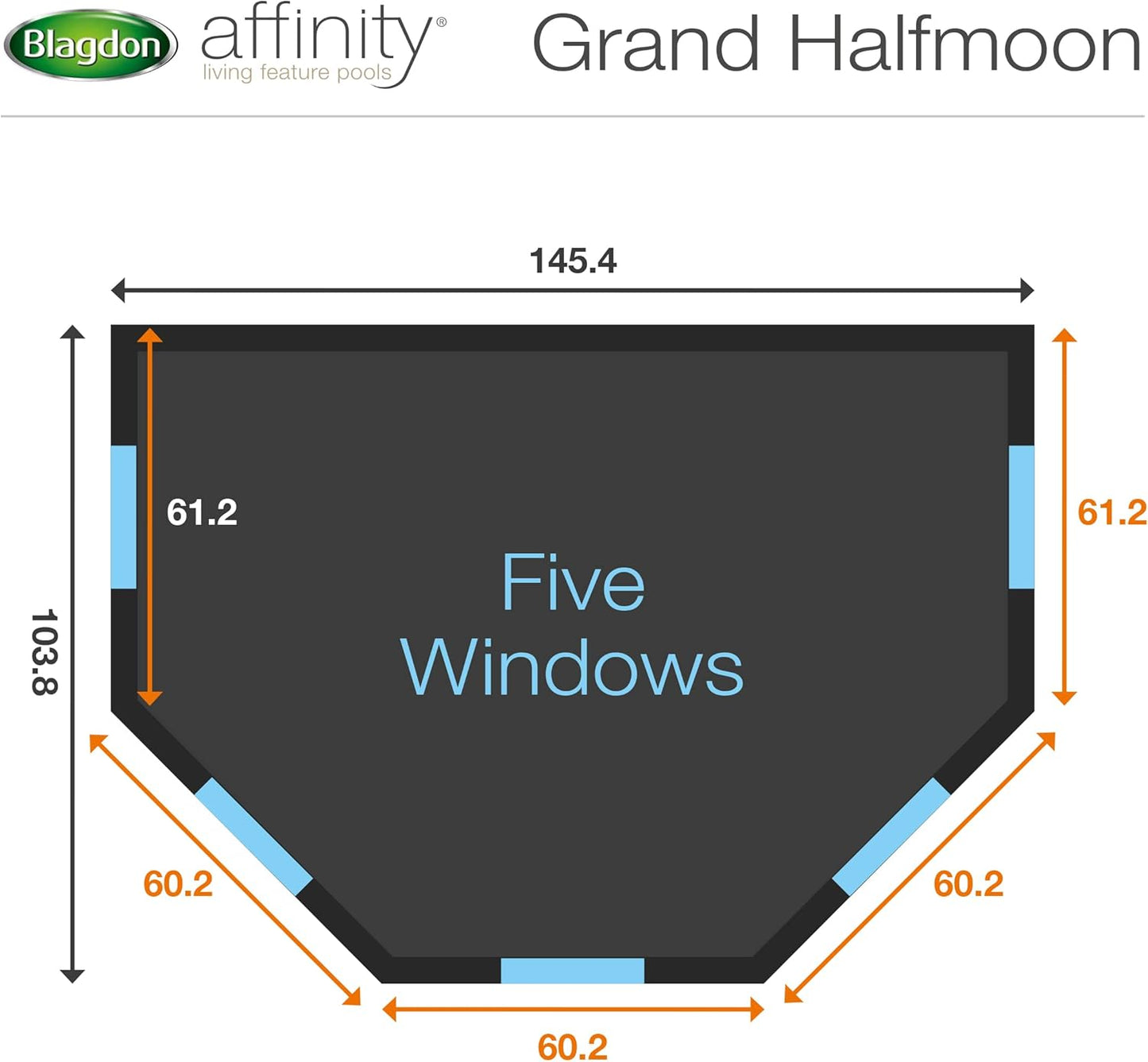 Blagdon Affinity Mocha Grand Half Moon Pool
