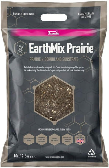 Arcadia EarthMix Prairie 10L Bioactive Substrate Reptile Amphibian Vivarium Soil