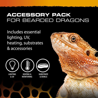 Exo Terra Bearded Dragon Vivarium Accessory Kit with Heating, UVB & Substrate