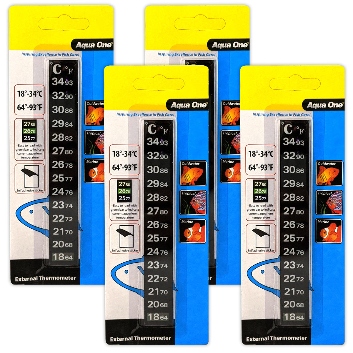 Aquarium LCD Stick On Thermometer Strip Fish Tank Digital Temperature