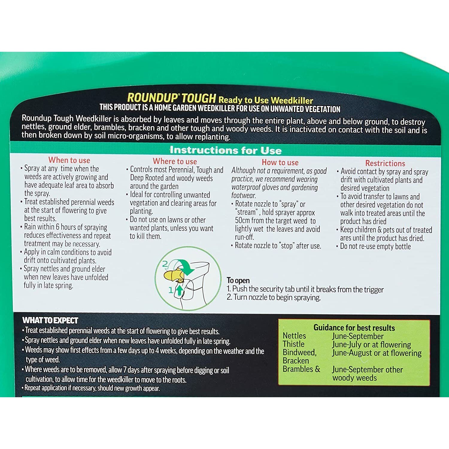 Roundup Tough Ready To Use Tough Weed Killer 1.2L