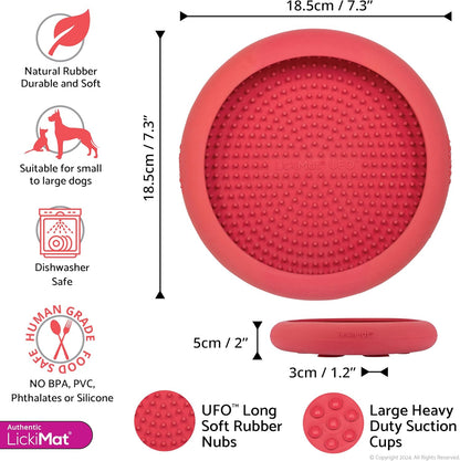LickiMat UFO Pink Dog Enrichment Lick Mat Slow Feeder Treat Mat