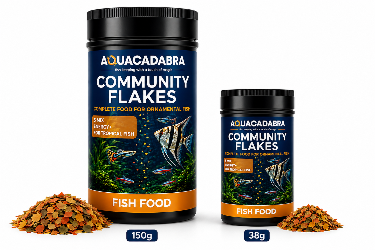 Aquacadabra Complete Ornamental Fish Food Floating Flakes Tropical Aquarium